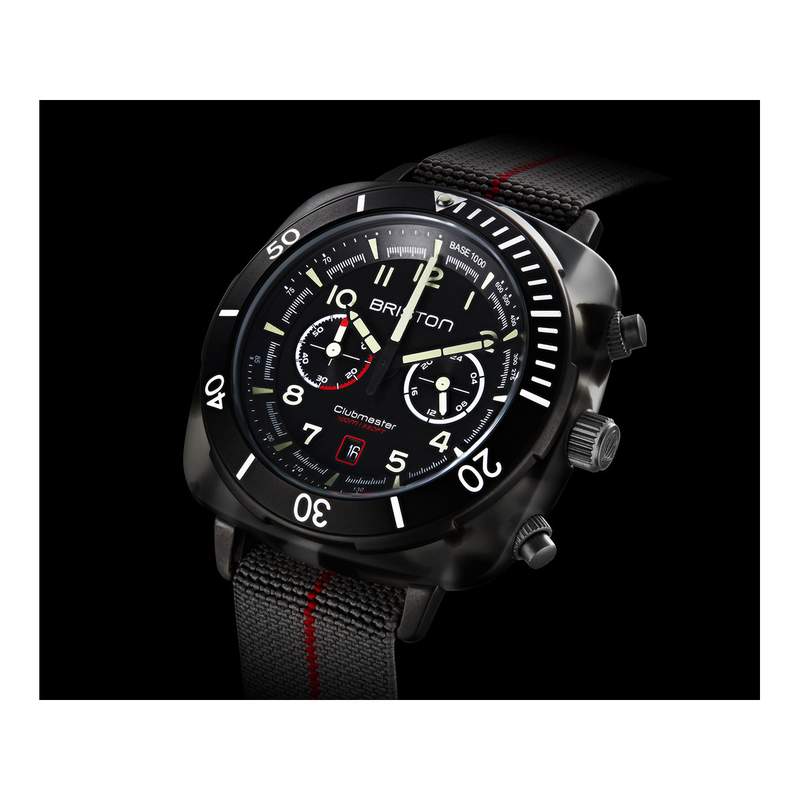 Montre BRISTON clubmaster outdoor homme bracelet tissu gris - vue 2