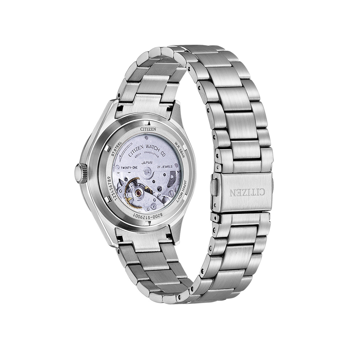 Montre CITIZEN mechanical homme mecanique, bracelet acier inoxydable gris argent - vue 3