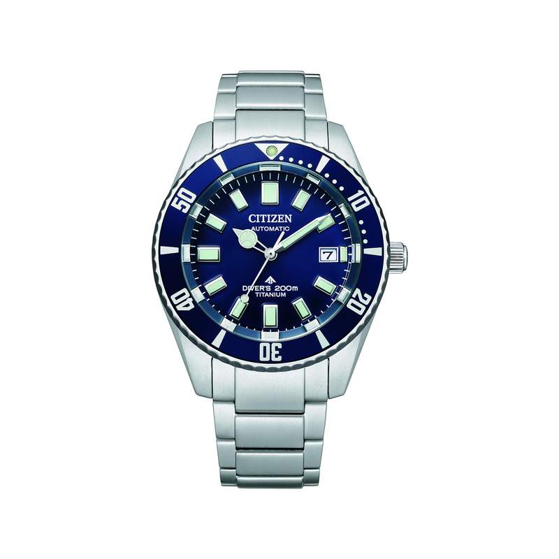 Montre CITIZEN promaster marine fujo tsubo homme mecanique, bracelet titane gris argent - vue 1