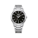 Montre CITIZEN classic elegant homme eco-drive, bracelet acier inoxydable gris argent - vue 1