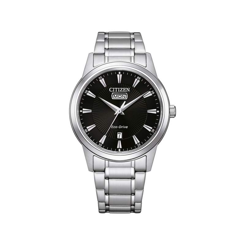 Montre CITIZEN classic elegant homme eco-drive, bracelet acier inoxydable gris argent - vue 1