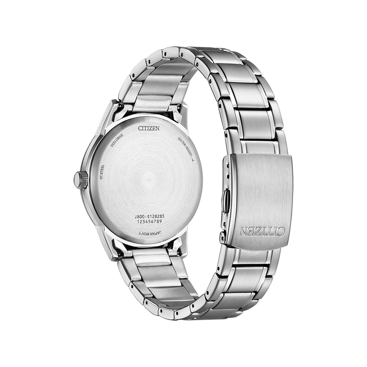 Montre CITIZEN classic elegant homme eco-drive, bracelet acier inoxydable gris argent - vue 3