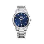 Montre CITIZEN classic elegant homme eco-drive, bracelet acier inoxydable gris argent - vue 1