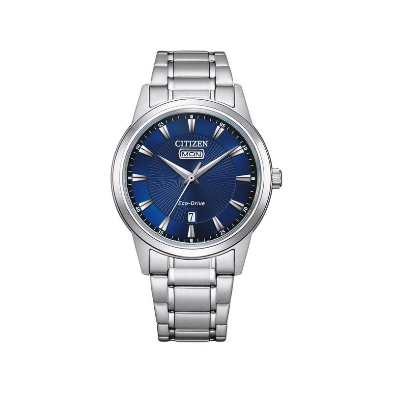 Montre CITIZEN classic elegant homme eco-drive, bracelet acier inoxydable gris argent - vue 1
