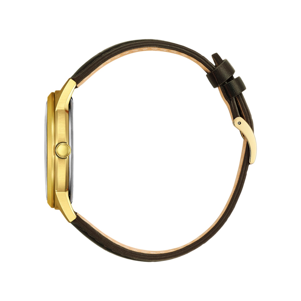 Montre CITIZEN classic elegant homme eco-drive, bracelet cuir marron - vue 2