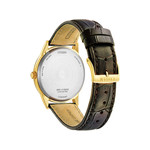 Montre CITIZEN classic elegant homme eco-drive, bracelet cuir marron - vue 3