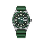Montre CITIZEN promaster marine homme mecanique, bracelet caoutchouc vert - vue 1