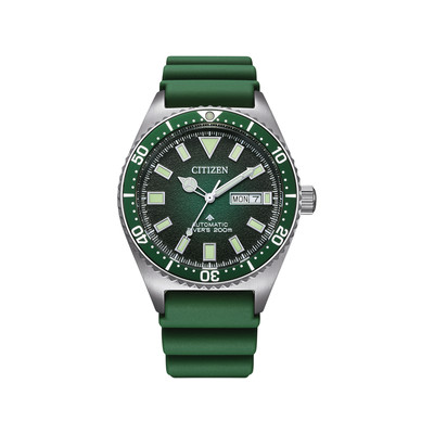CITIZEN promaster marine heren mechanisch horloge, groene rubberen band