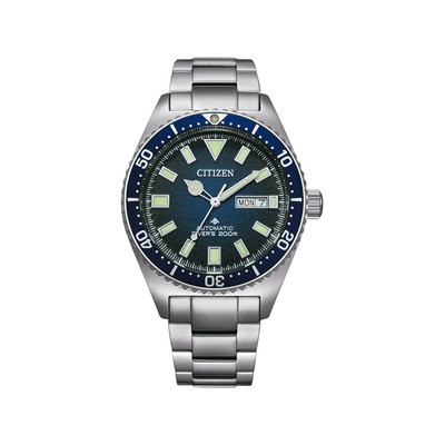 Montre CITIZEN promaster marine homme mecanique, bracelet acier inoxydable gris argent