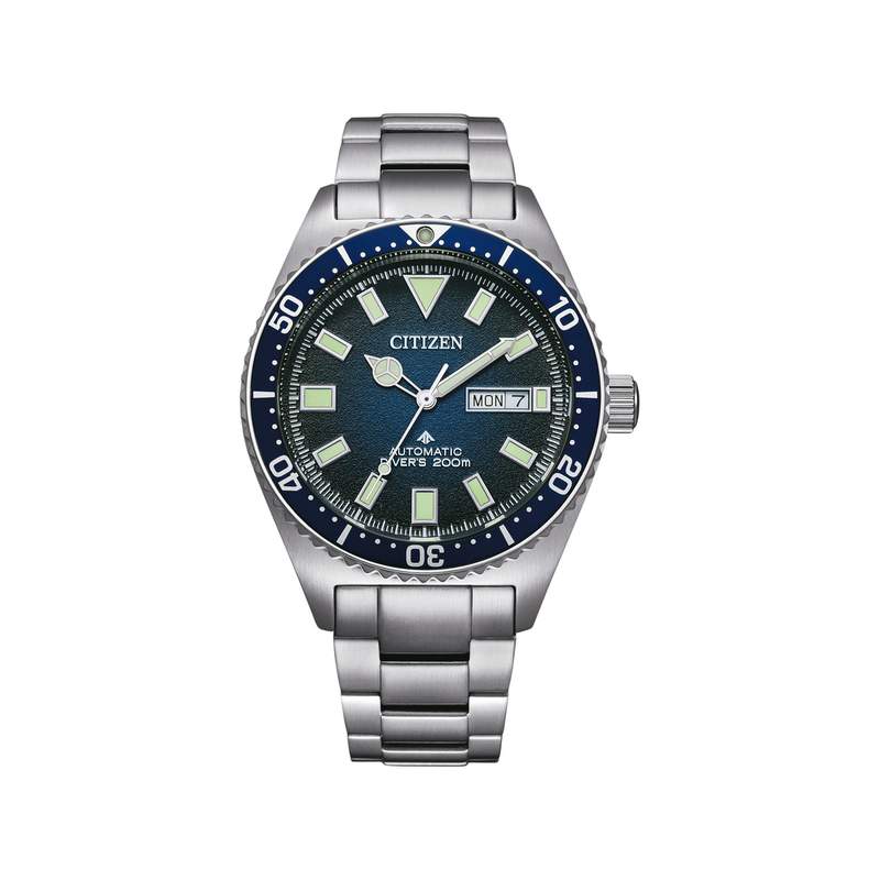 Montre CITIZEN promaster marine homme mecanique, bracelet acier inoxydable gris argent - vue 1