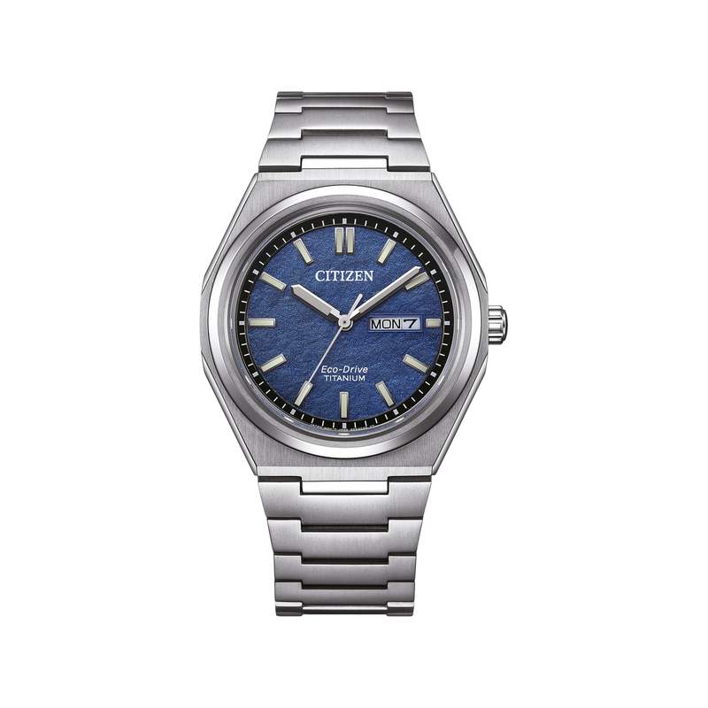 Montre CITIZEN super titanium homme eco-drive, bracelet titane gris argent - vue 1