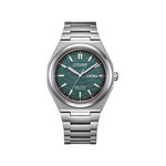 Montre CITIZEN super titanium homme eco-drive, bracelet titane gris argent - vue 1