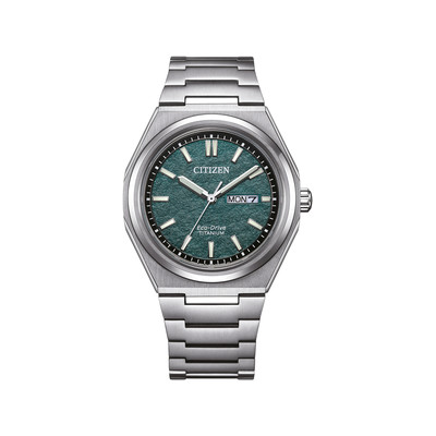 Montre CITIZEN super titanium homme eco-drive, bracelet titane gris argent - vue 1