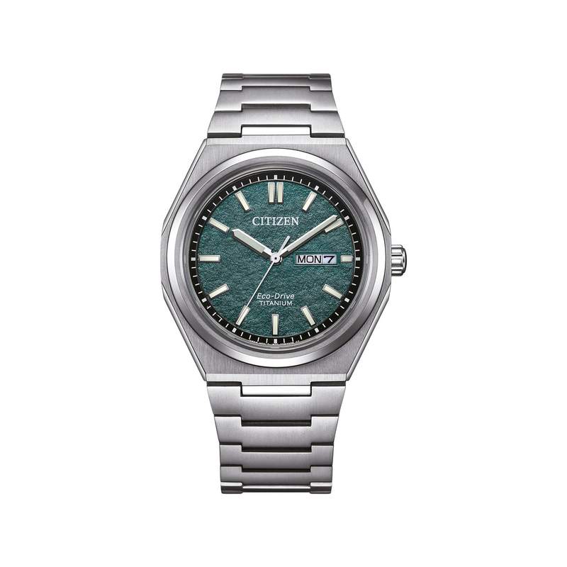 Montre CITIZEN super titanium homme eco-drive, bracelet titane gris argent - vue 1
