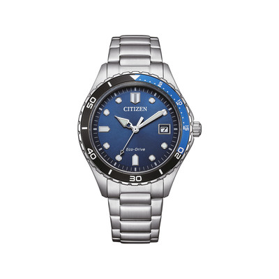 Montre CITIZEN platform homme eco-drive, bracelet acier inoxydable gris argent - vue 1