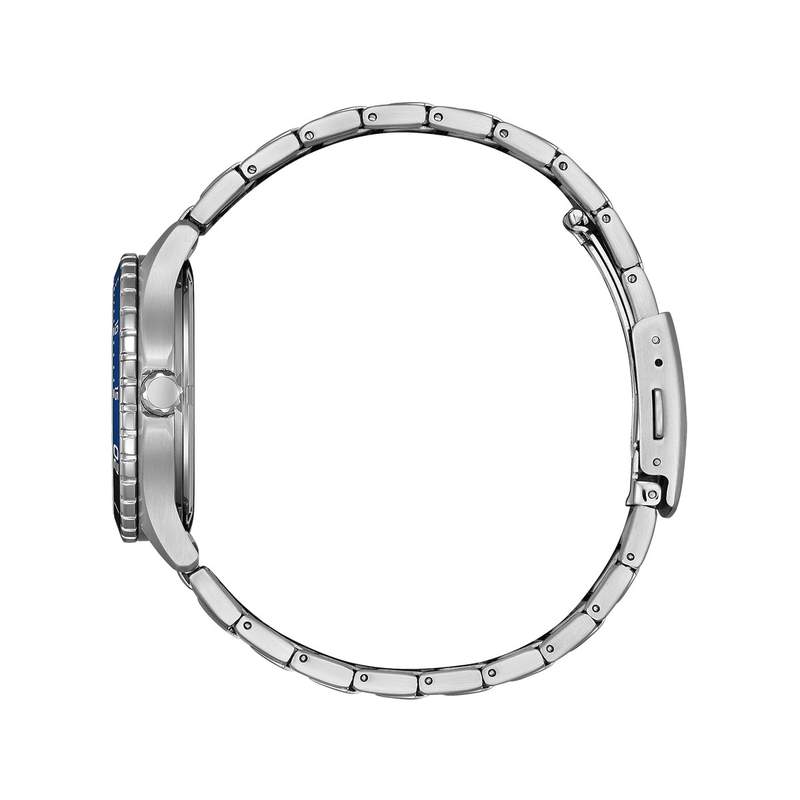 Montre CITIZEN platform homme eco-drive, bracelet acier inoxydable gris argent - vue 2