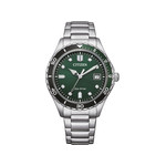 Montre CITIZEN platform homme eco-drive, bracelet acier inoxydable gris argent - vue 1