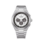 Montre CITIZEN super titanium homme eco-drive, bracelet titane gris argent - vue 1