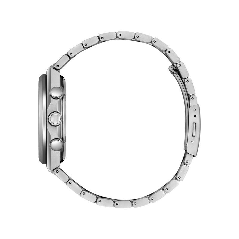 Montre CITIZEN super titanium homme eco-drive, bracelet titane gris argent - vue 2