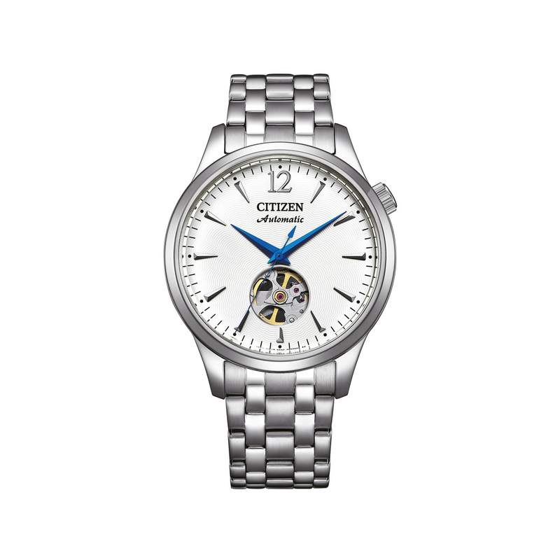 Montre CITIZEN platform homme mecanique, bracelet acier inoxydable gris argent - vue 1