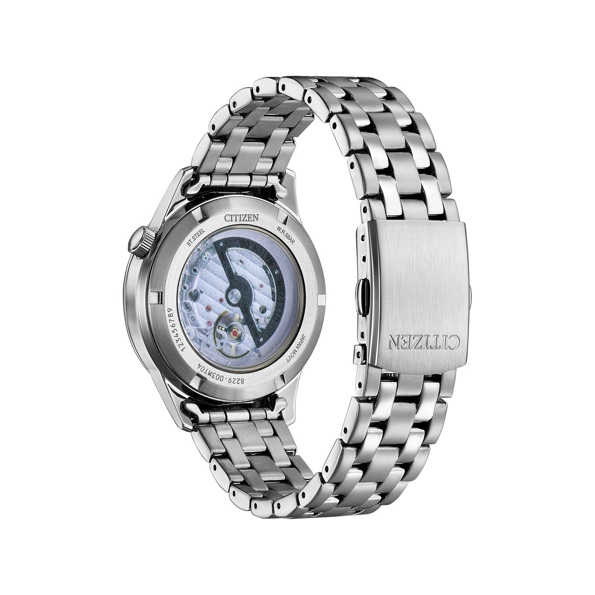 Montre CITIZEN platform homme mecanique, bracelet acier inoxydable gris argent - vue 3