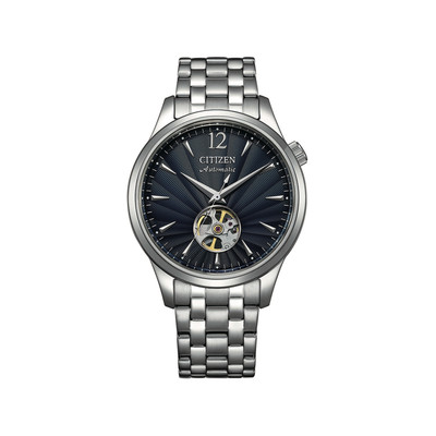 Montre CITIZEN platform homme mecanique, bracelet acier inoxydable gris argent - vue 1