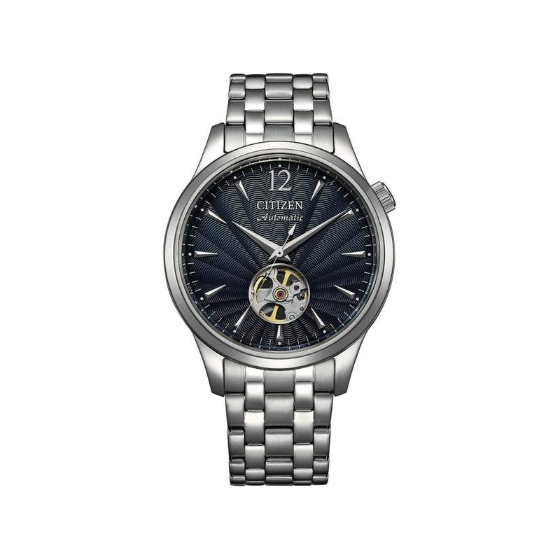 Montre CITIZEN platform homme mecanique, bracelet acier inoxydable gris argent - vue 1