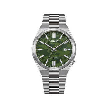Montre CITIZEN tsuyosa homme mecanique, bracelet acier inoxydable gris argent