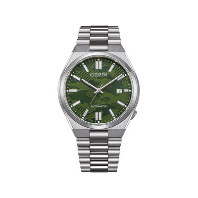 Montre CITIZEN tsuyosa homme mecanique, bracelet acier inoxydable gris argent