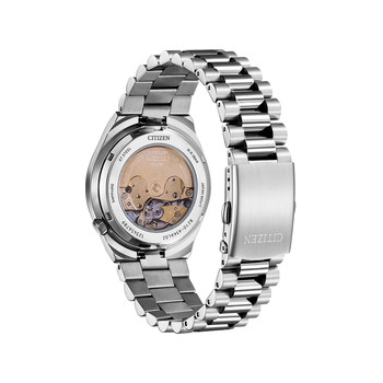 Montre CITIZEN tsuyosa homme mecanique, bracelet acier inoxydable gris argent