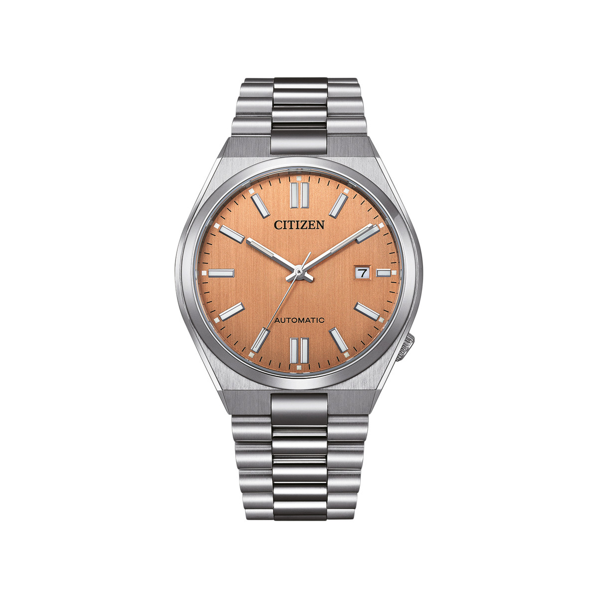 Montre CITIZEN tsuyosa homme mecanique, bracelet acier inoxydable gris argent