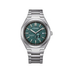 Montre CITIZEN super titanium homme mecanique, bracelet titane gris argent - vue 1