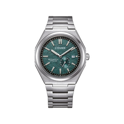 Montre CITIZEN super titanium homme mecanique, bracelet titane gris argent - vue 1