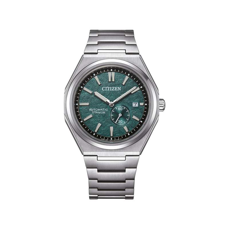 Montre CITIZEN super titanium homme mecanique, bracelet titane gris argent - vue 1