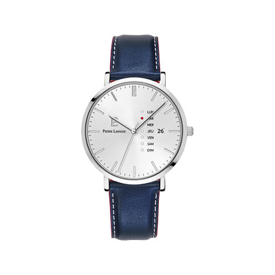 Montre PIERRE LANNIER Data homme bracelet cuir bleu - vue 1
