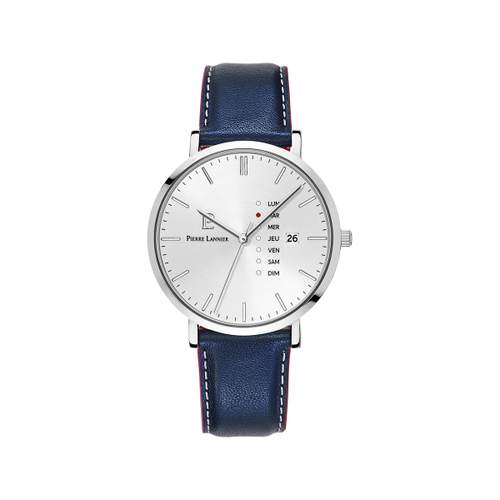 Montre PIERRE LANNIER Data homme bracelet cuir bleu