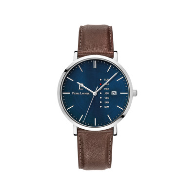 Montre PIERRE LANNIER Data homme bracelet cuir brun