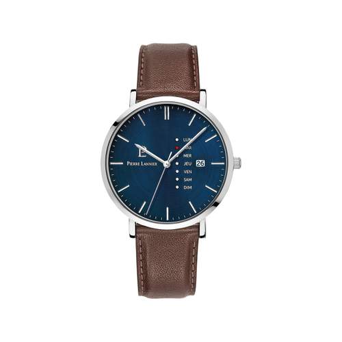 Montre PIERRE LANNIER Data homme bracelet cuir brun