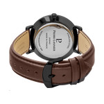 PIERRE LANNIER Data men's watch with brown leather strap - view 3