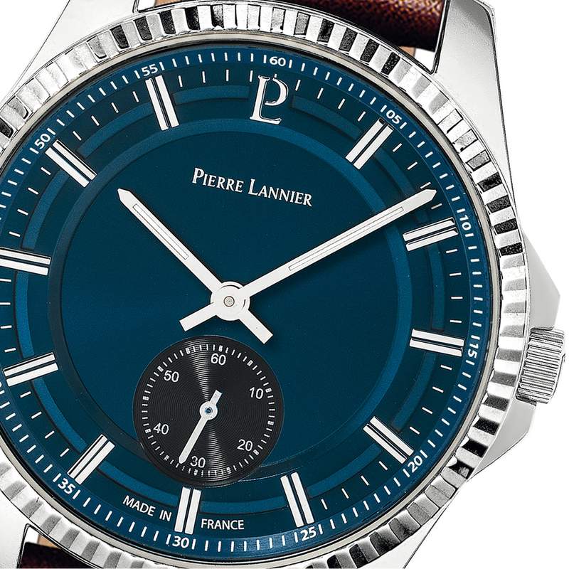 Montre PIERRE LANNIER Metropolitain homme bracelet cuir brun - vue D1
