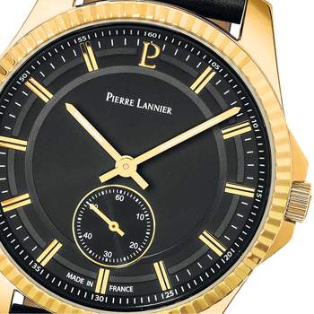 Montre PIERRE LANNIER Metropolitain homme bracelet cuir noir