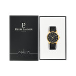 PIERRE LANNIER Metropolitain men's watch with black leather strap - view D2