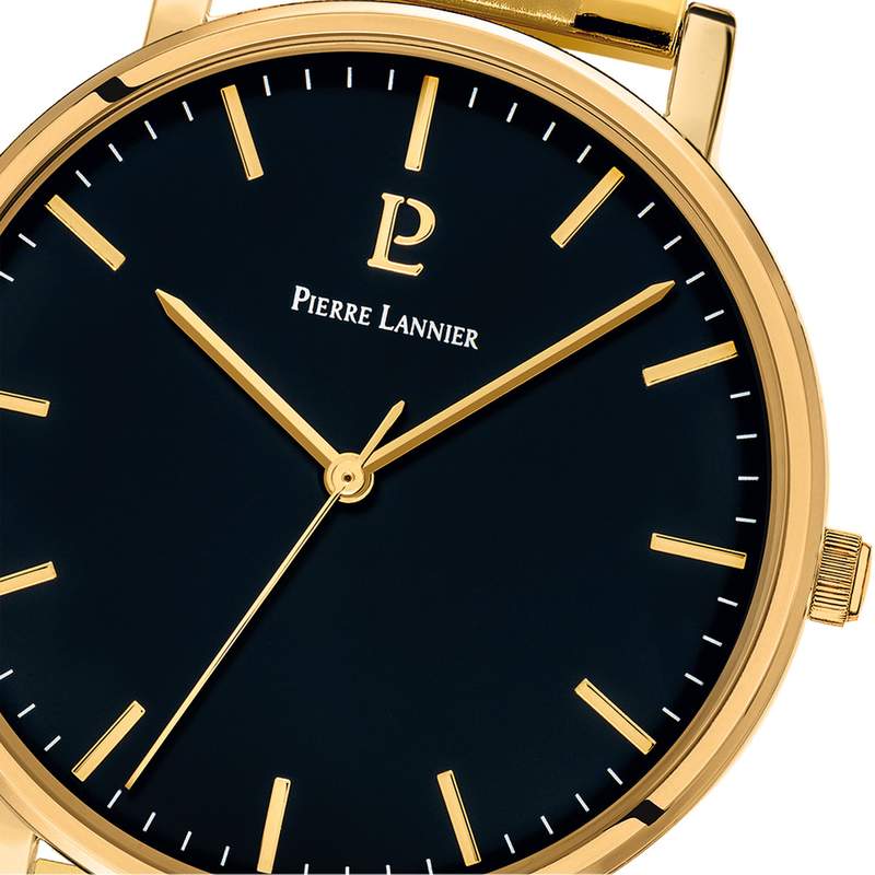 Montre PIERRE LANNIER Essential homme bracelet acier doré - vue D1