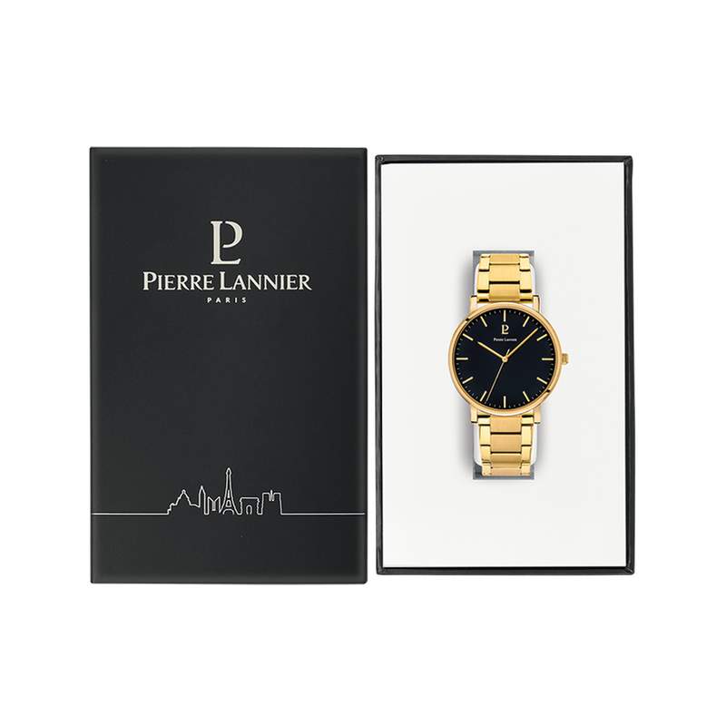 Montre PIERRE LANNIER Essential homme bracelet acier doré - vue D2