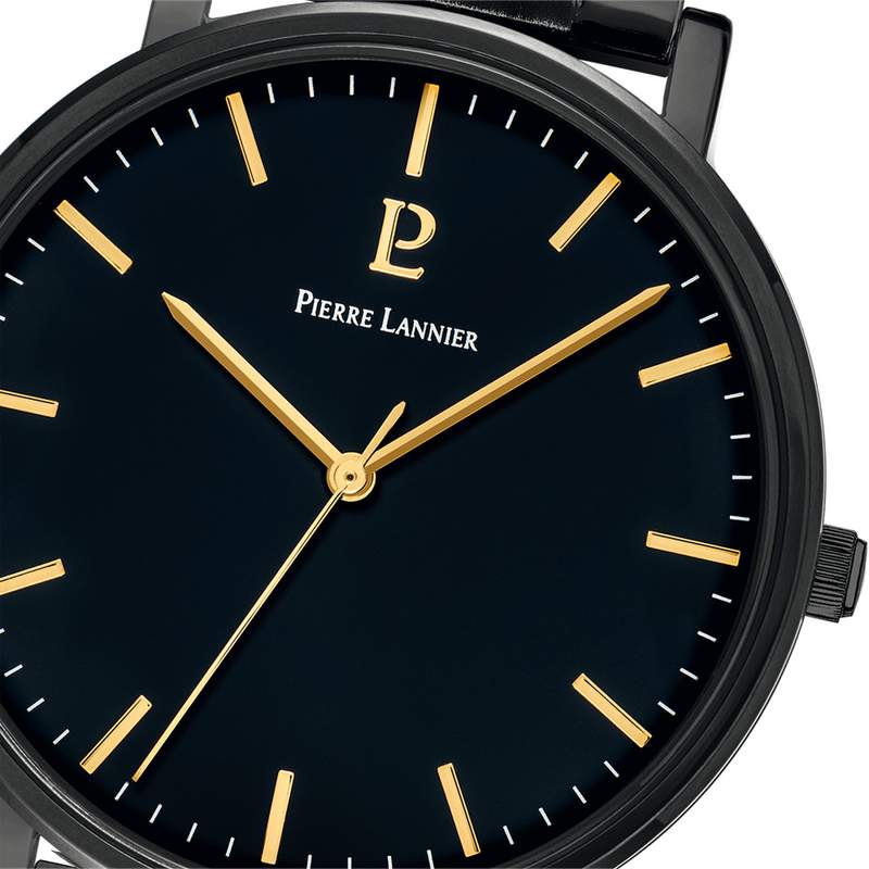 Montre PIERRE LANNIER Essential homme bracelet acier noir - vue D1
