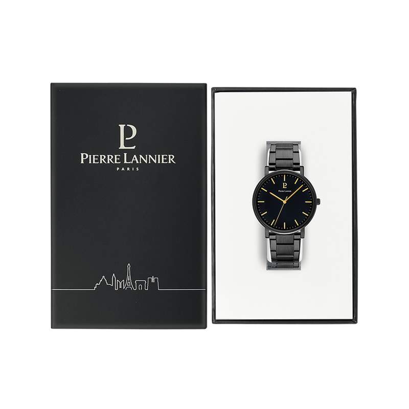 Montre PIERRE LANNIER Essential homme bracelet acier noir - vue D2