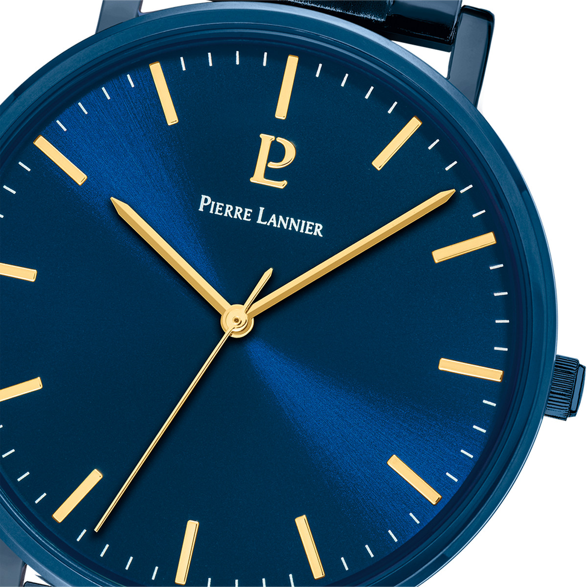 Montre PIERRE LANNIER Essential homme bracelet acier bleu - vue D1