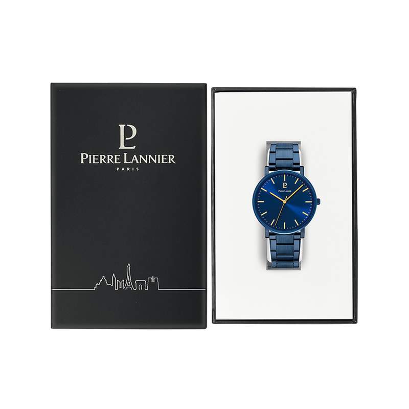 Montre PIERRE LANNIER Essential homme bracelet acier bleu - vue D2