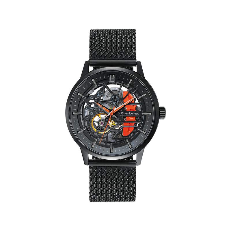 Montre PIERRE LANNIER Paddock homme automatique bracelet acier noir - vue 1