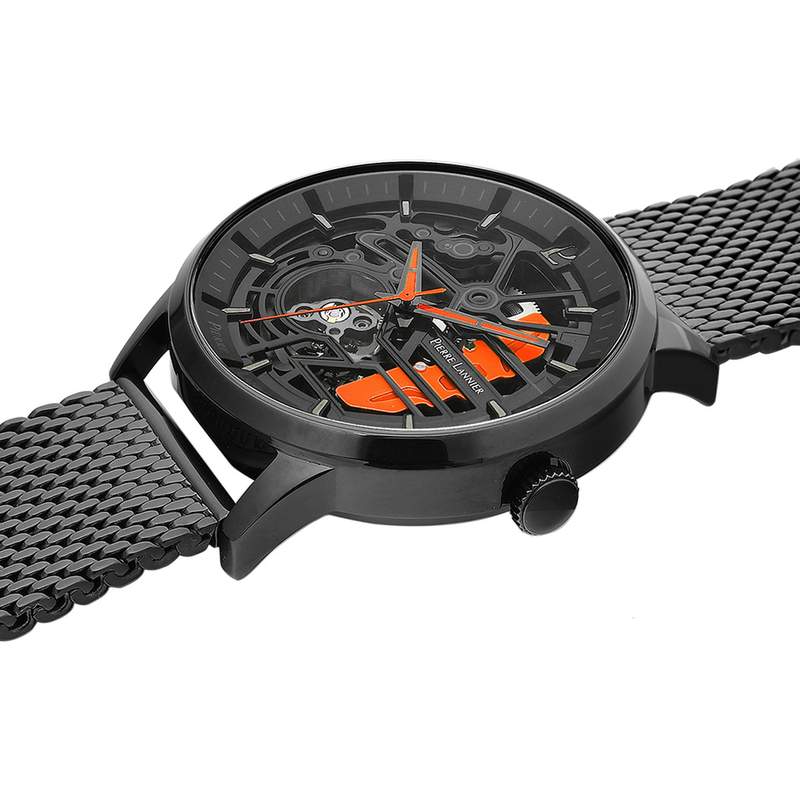 Montre PIERRE LANNIER Paddock homme automatique bracelet acier noir - vue 2